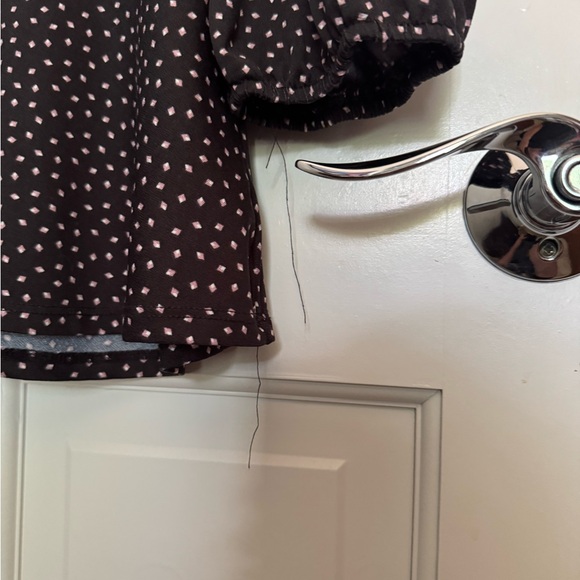 Meraki Black and White Tie Front 3/4 Sleeve Blouse - Picture 5 of 5